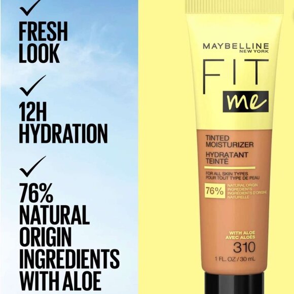 Set of 2 Maybelline Fit Me Tinted Moisturizer for all Skin Types with Aloe #360 - Picture 7 of 10